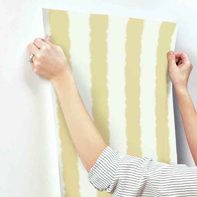 Scallop Stripe Wallpaper by York Wallcoverings