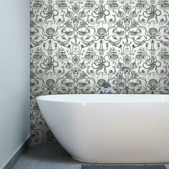 Deep Sea Toile Wallpaper By York Wallcoverings