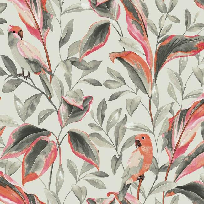 Tropical Lovebirds Wallpaper by York Wallcoverings
