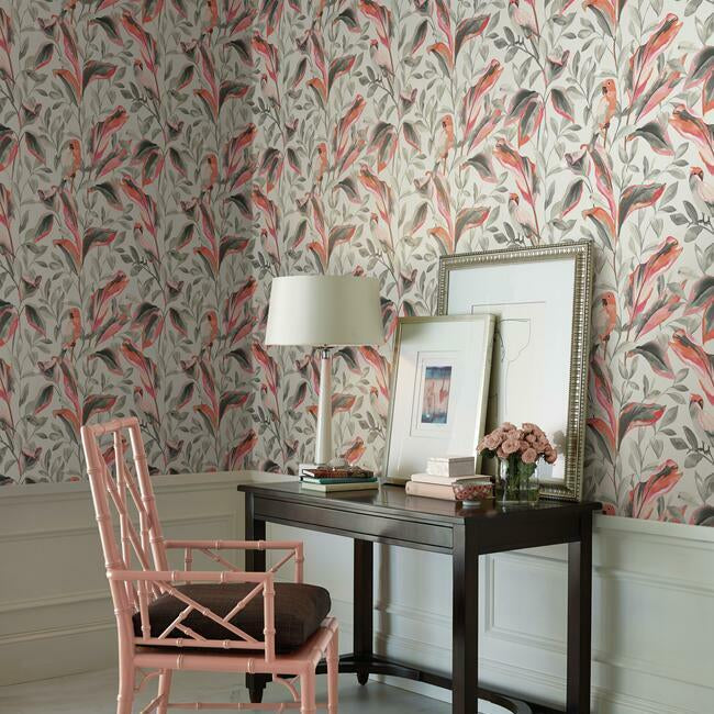 Tropical Lovebirds Wallpaper by York Wallcoverings