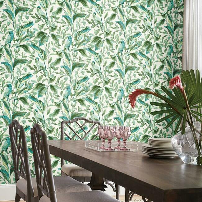 Tropical Lovebirds Wallpaper by York Wallcoverings