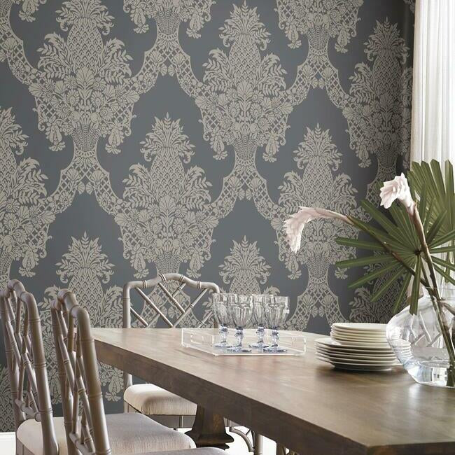 Pineapple Plantation Damask by York Wallcoverings