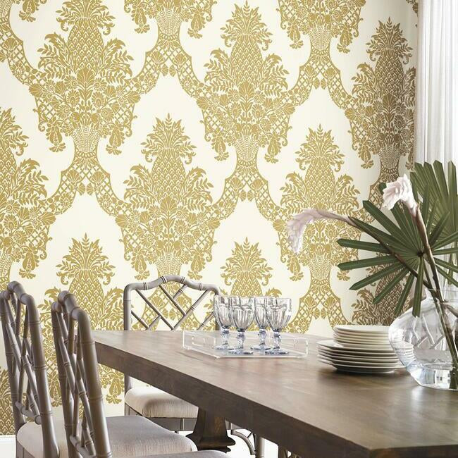 Pineapple Plantation Damask by York Wallcoverings
