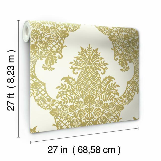 Pineapple Plantation Damask by York Wallcoverings
