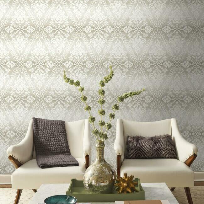 Tudor Diamond Damask Wallpaper by York Wallcoverings
