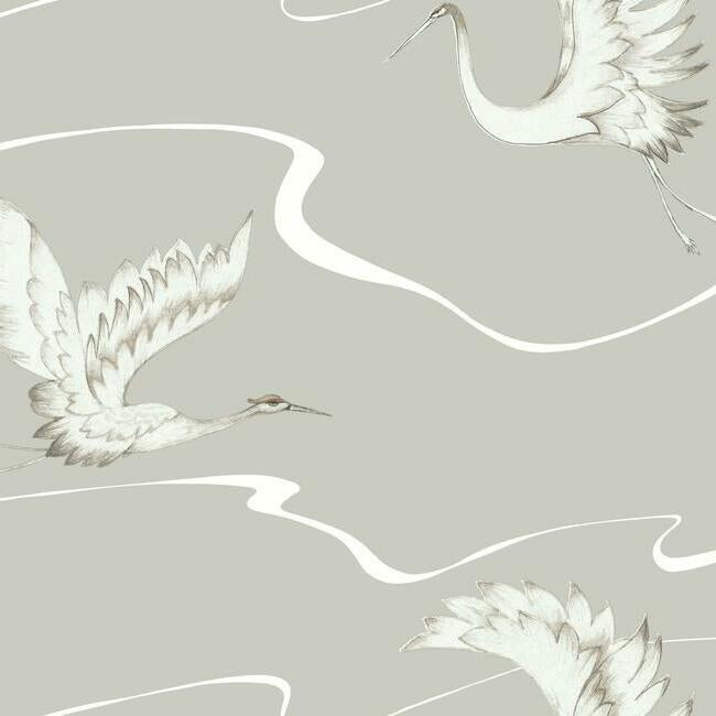 Soaring Cranes Wallpaper by York Wallcoverings