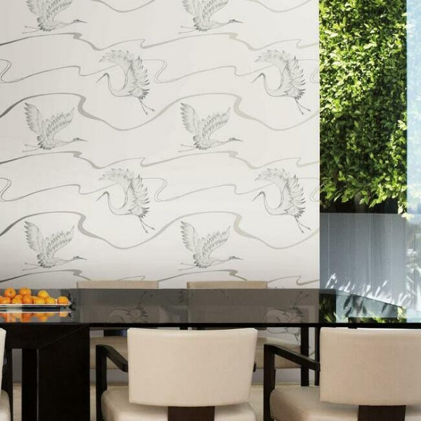 Soaring Cranes Wallpaper by York Wallcoverings