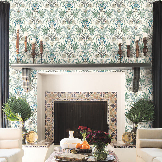 Seaside Jacobean Wallpaper by York Wallcoverings