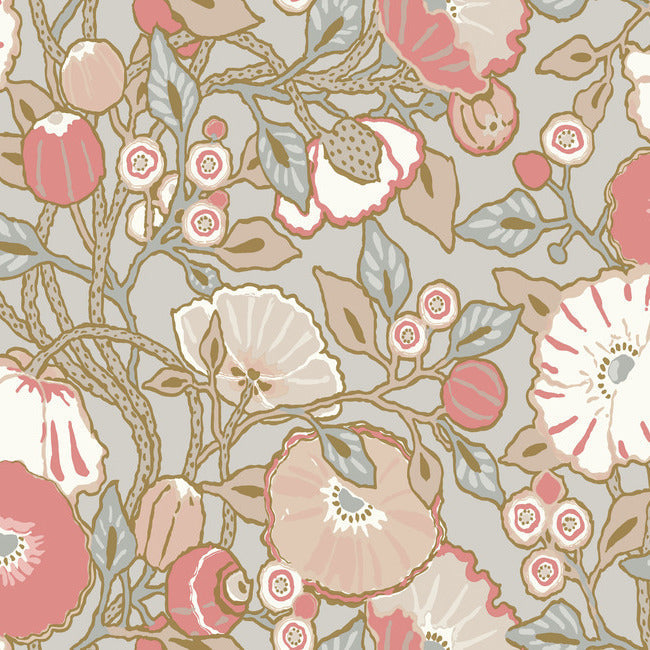 Vincent Poppies Wallpaper by York Wallcoverings