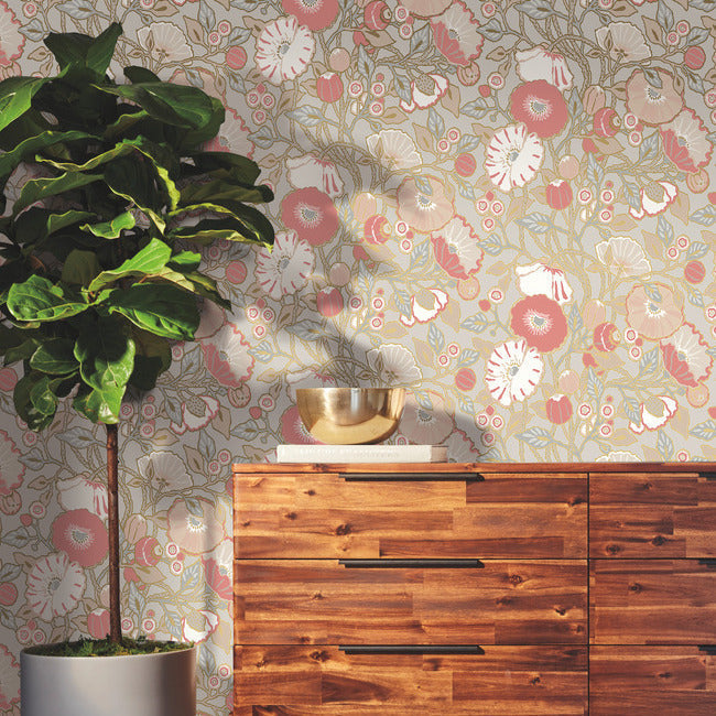 Vincent Poppies Wallpaper by York Wallcoverings