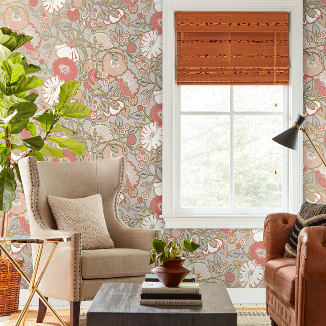 Vincent Poppies Wallpaper by York Wallcoverings