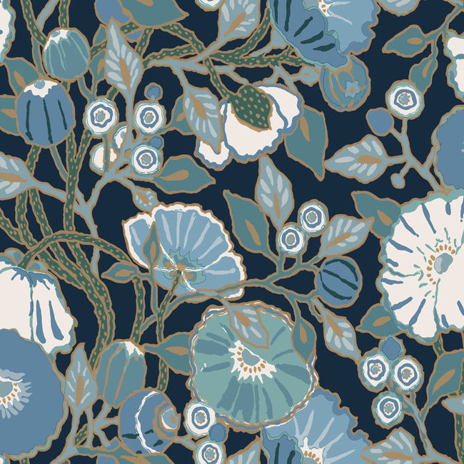 Vincent Poppies Wallpaper by York Wallcoverings