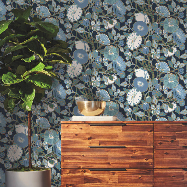 Vincent Poppies Wallpaper by York Wallcoverings