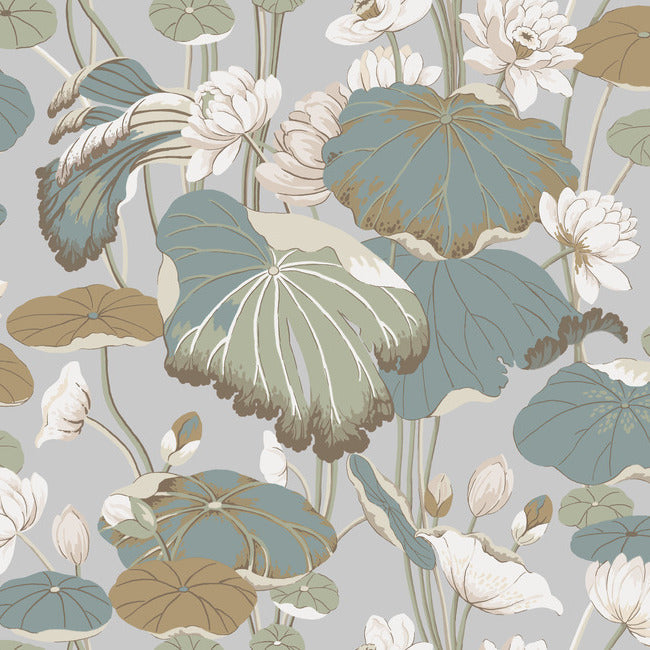 Lotus Pond Wallpaper by York Wallcoverings
