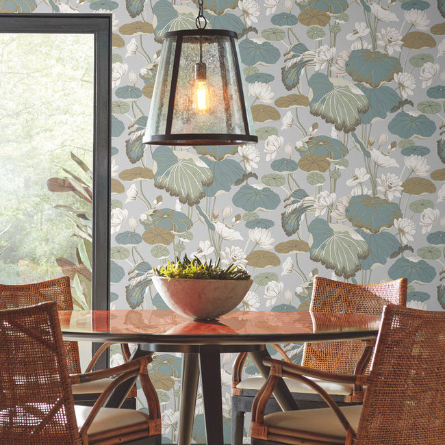 Lotus Pond Wallpaper by York Wallcoverings