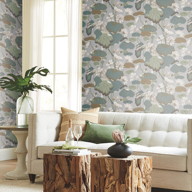Lotus Pond Wallpaper by York Wallcoverings
