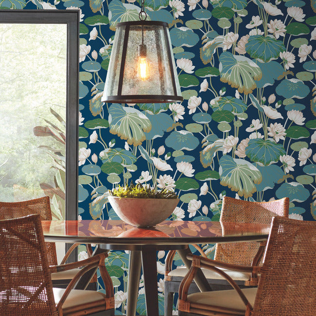 Lotus Pond Wallpaper by York Wallcoverings