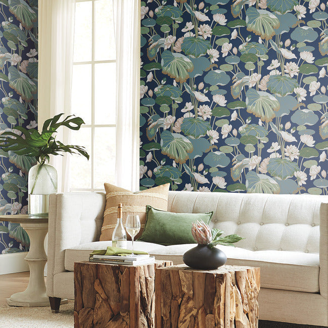 Lotus Pond Wallpaper by York Wallcoverings