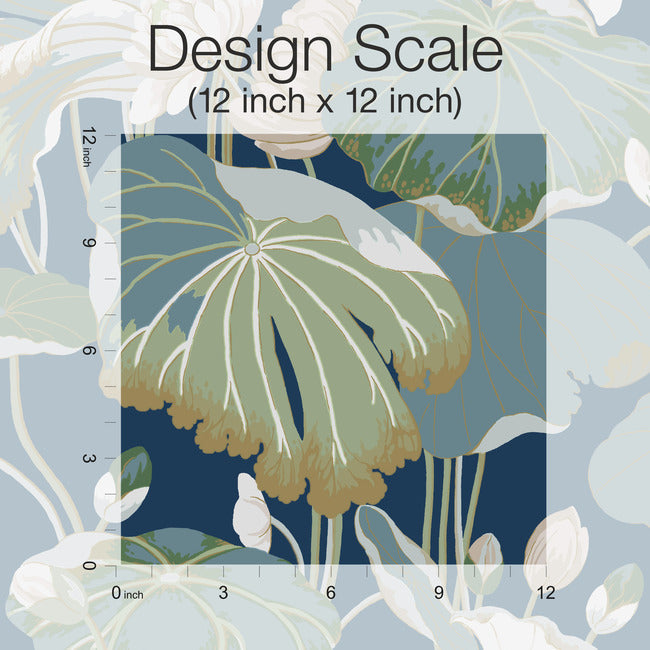 Lotus Pond Wallpaper by York Wallcoverings