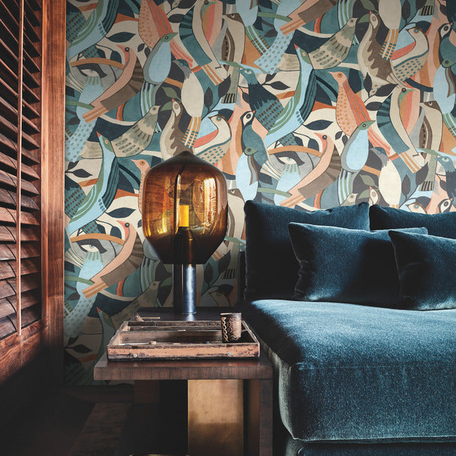 Fauvist Flock Wallpaper by York Wallcoverings