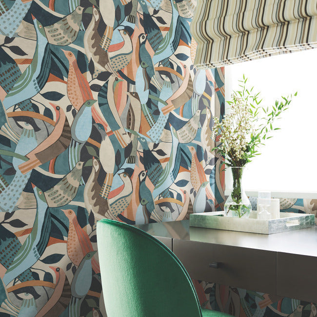 Fauvist Flock Wallpaper by York Wallcoverings