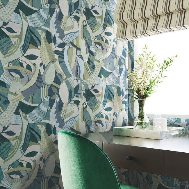 Fauvist Flock Wallpaper by York Wallcoverings