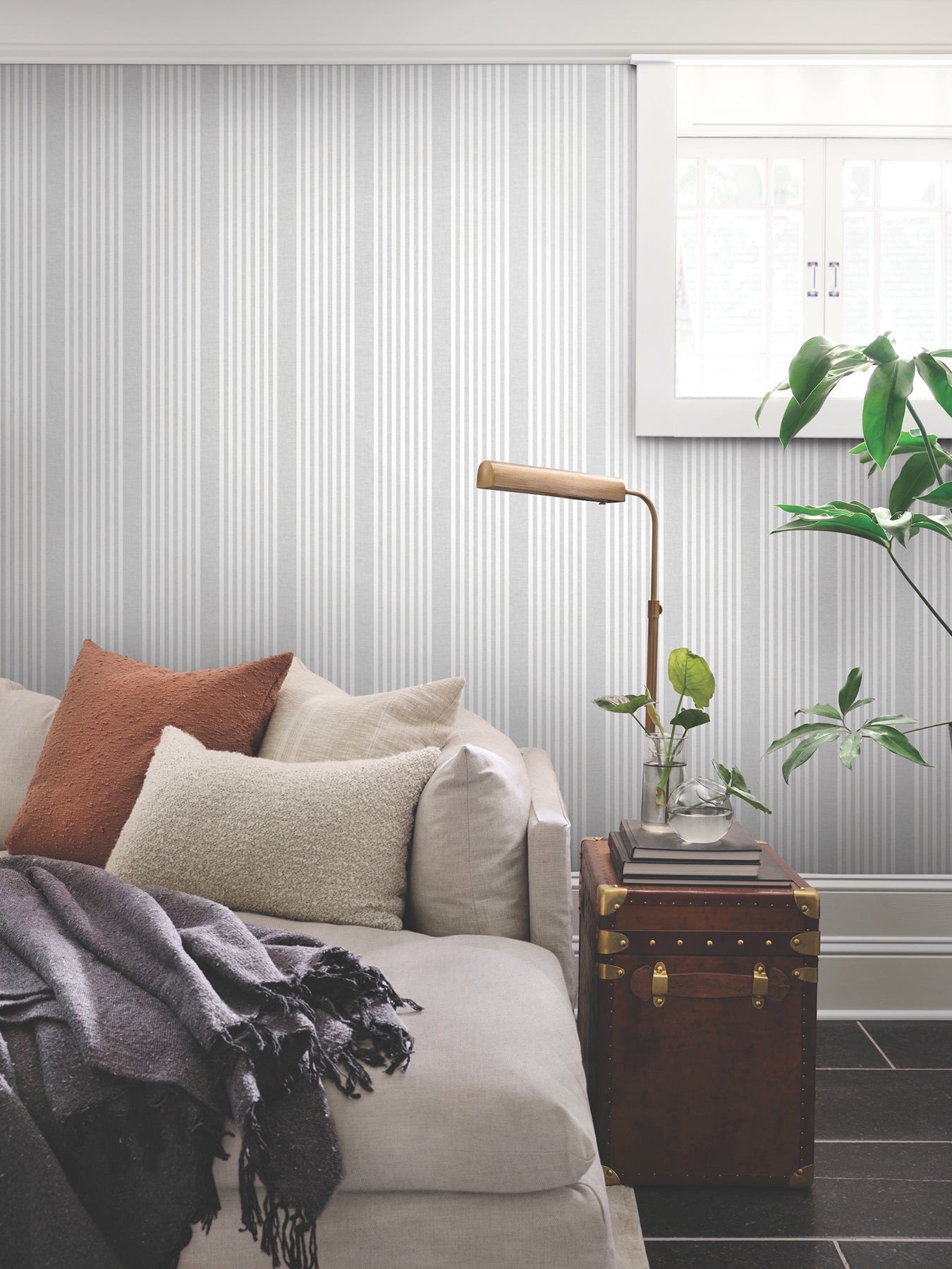 French Linen Stripe Wallpaper by York Wallcoverings