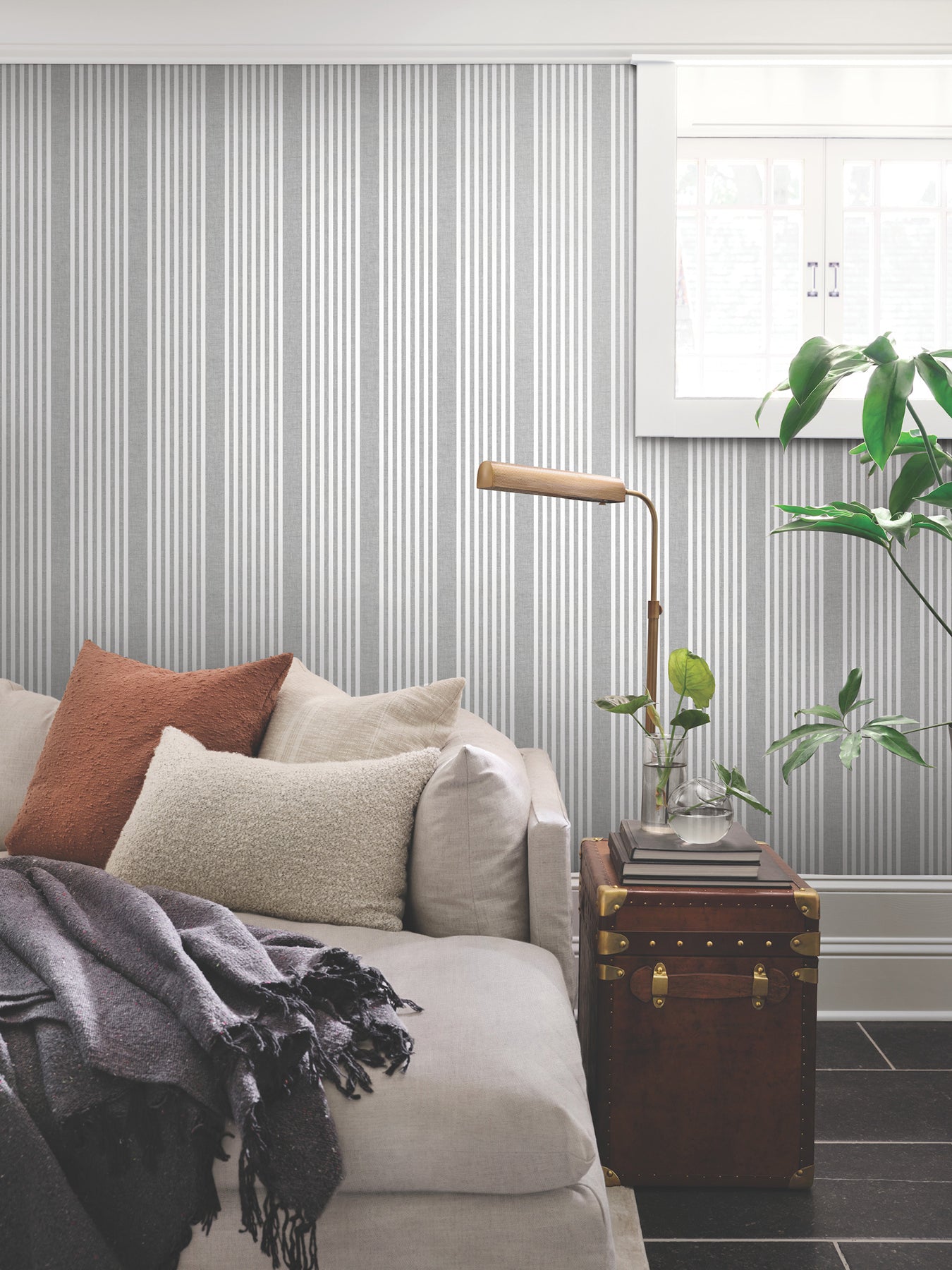 French Linen Stripe Wallpaper by York Wallcoverings