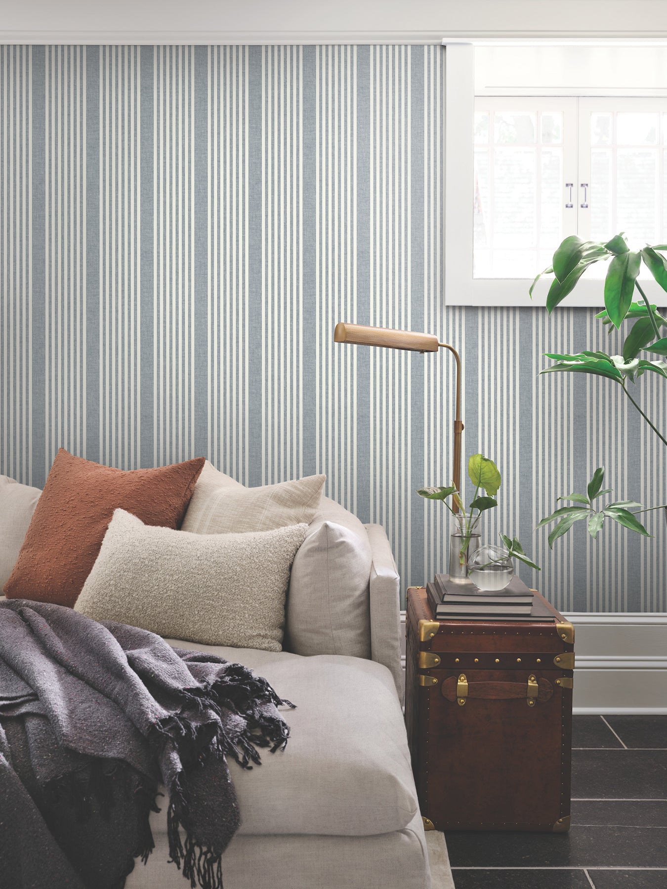 French Linen Stripe Wallpaper by York Wallcoverings