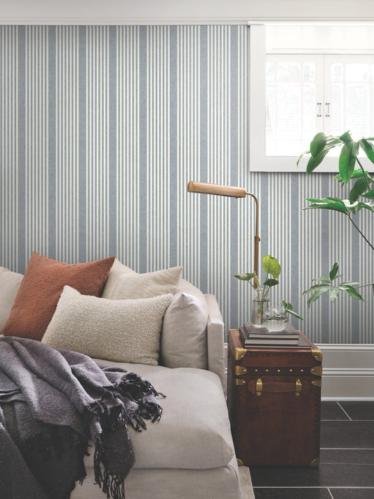 French Linen Stripe Wallpaper by York Wallcoverings