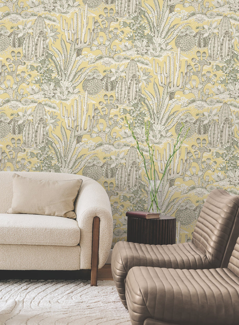 Lotus Land Cacti Wallpaper by York Wallcoverings