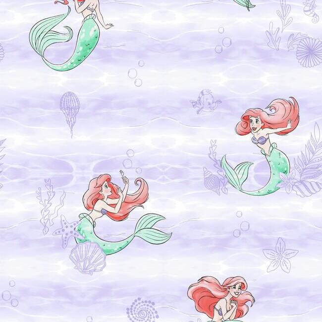 Disney The Little Mermaid Swim Wallpaper by York Wallcoverings