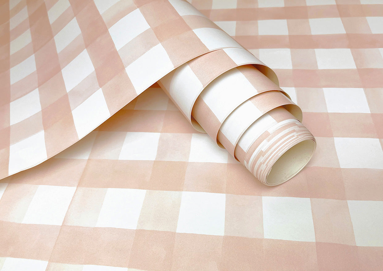 Watercolour Gingham Wallpaper by Holden Decor