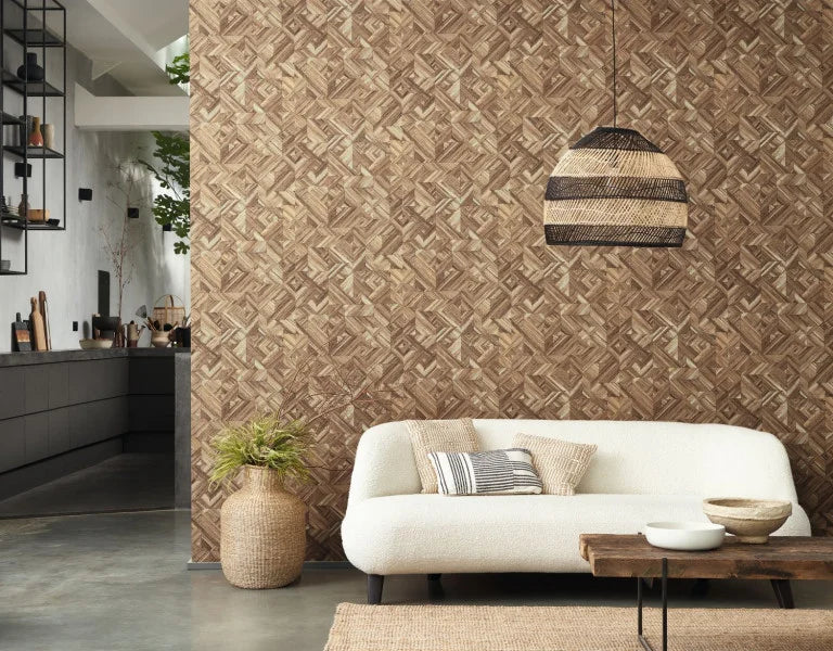 Paille Wood Wallpaper by Casadeco
