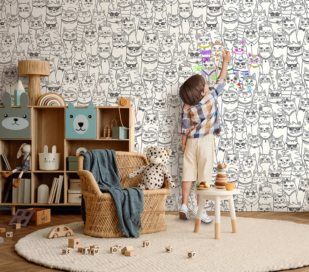 Colour Me Cats Wallpaper by Holden Decor