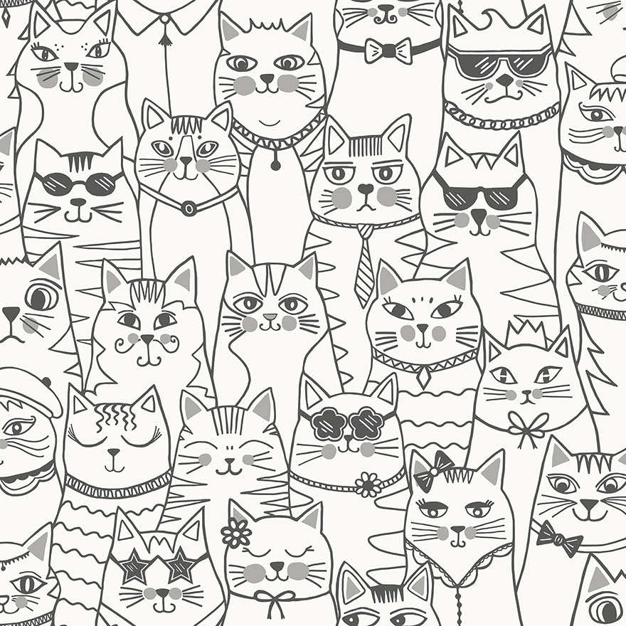 Colour Me Cats Wallpaper by Holden Decor