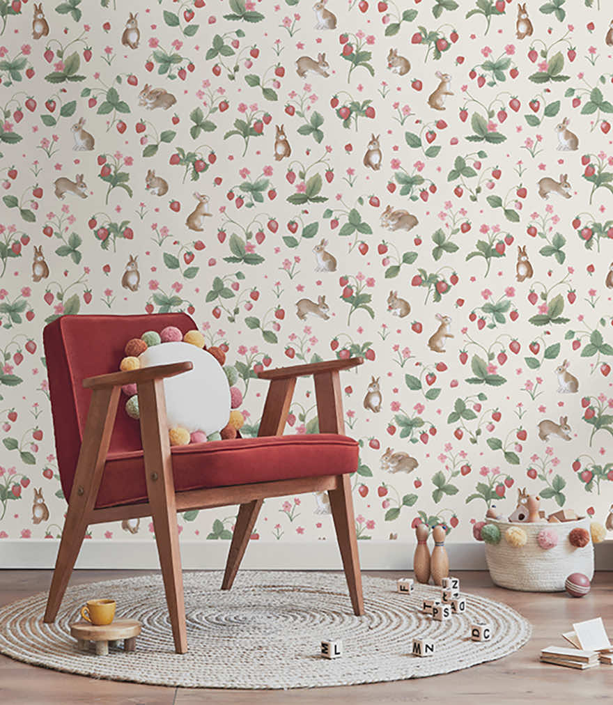 Bunnies & Berries Wallpaper by Holden Decor