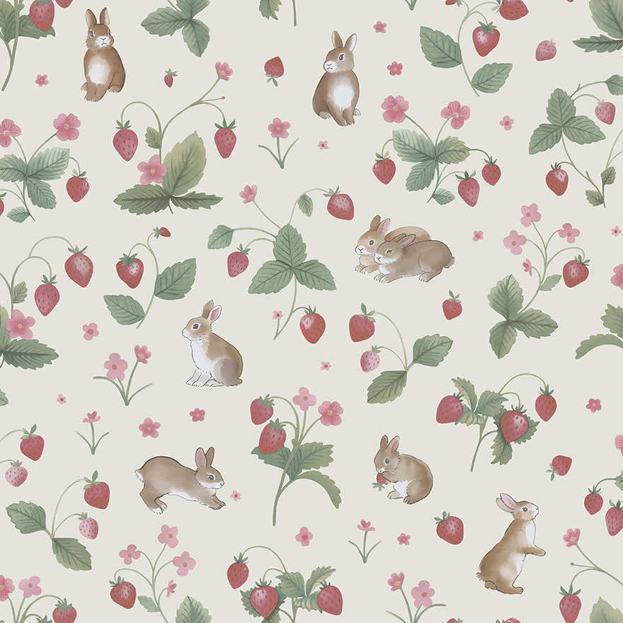 Bunnies & Berries Wallpaper by Holden Decor