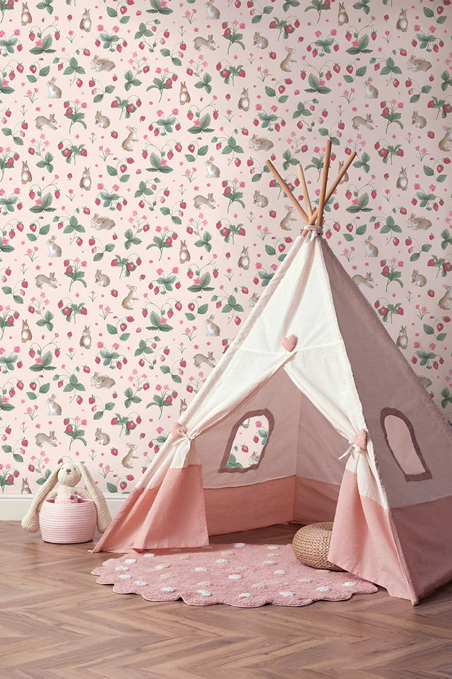 Bunnies & Berries Wallpaper by Holden Decor