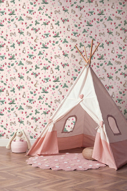 Bunnies & Berries Wallpaper by Holden Decor