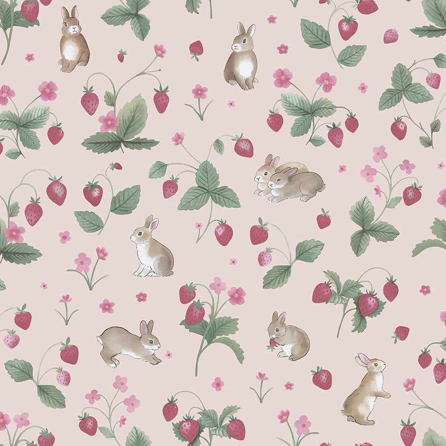 Bunnies & Berries Wallpaper by Holden Decor