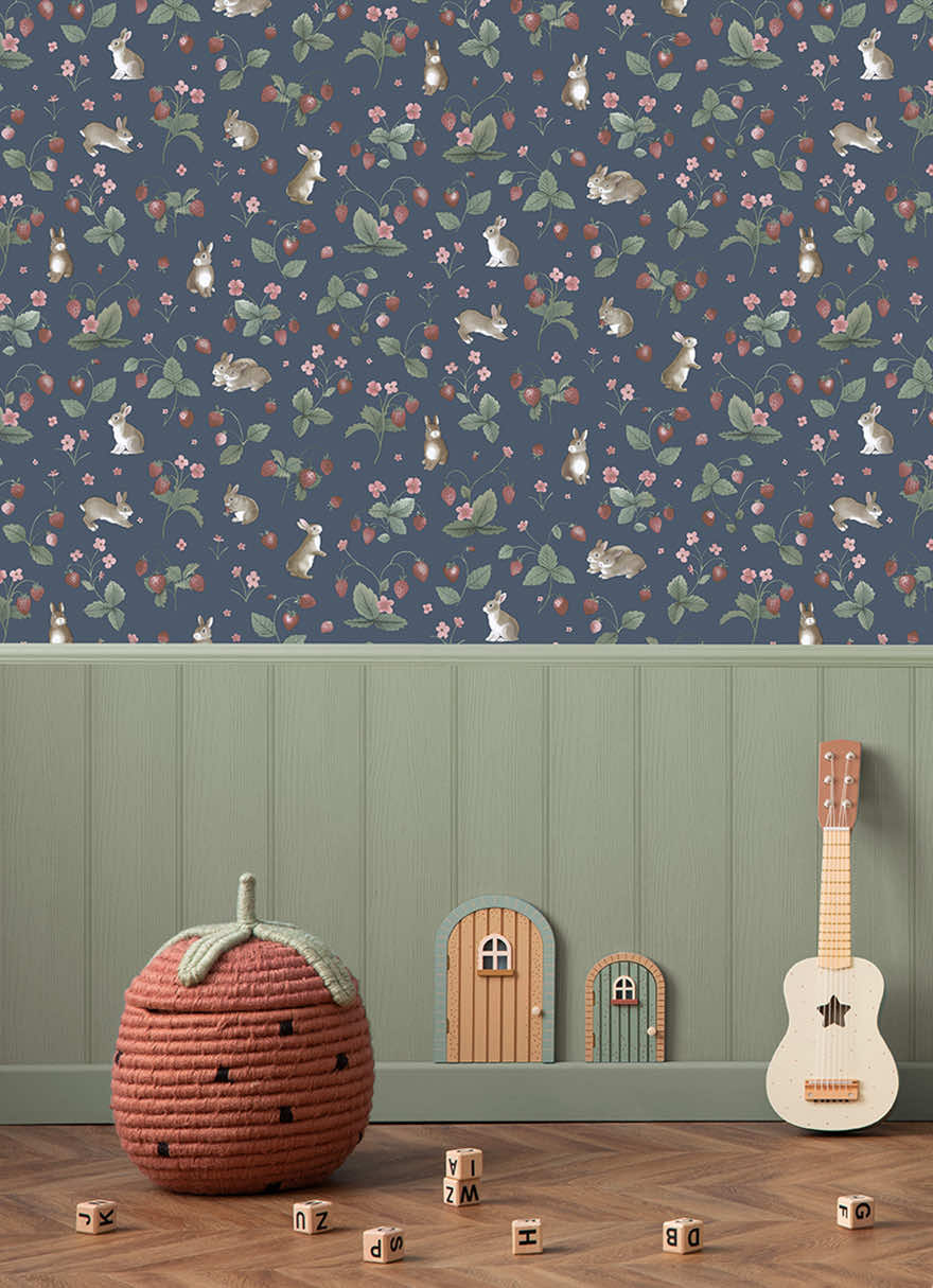 Bunnies & Berries Wallpaper by Holden Decor