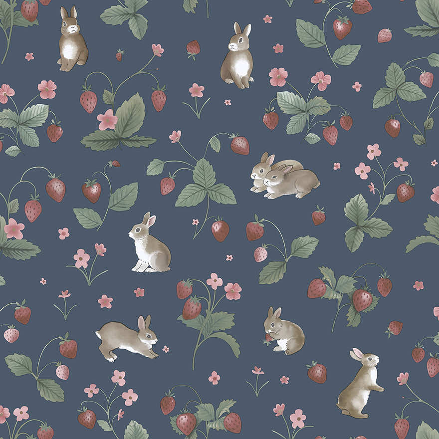 Bunnies & Berries Wallpaper by Holden Decor