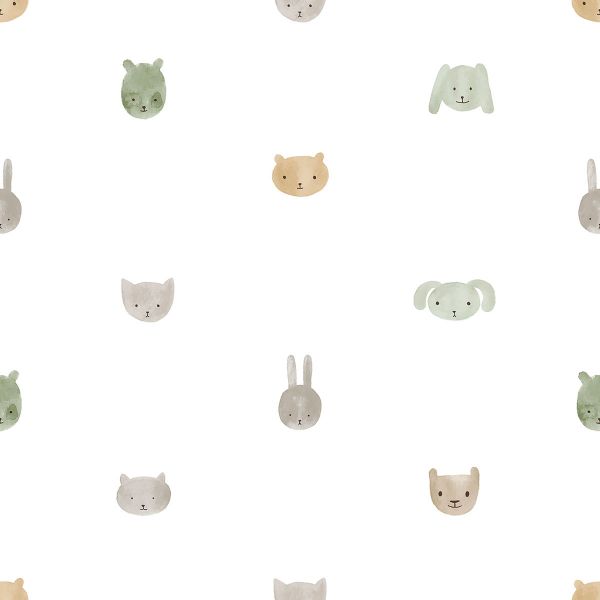 Happy Heads Wallpaper by Galerie (Little Explorers 2 Collection)