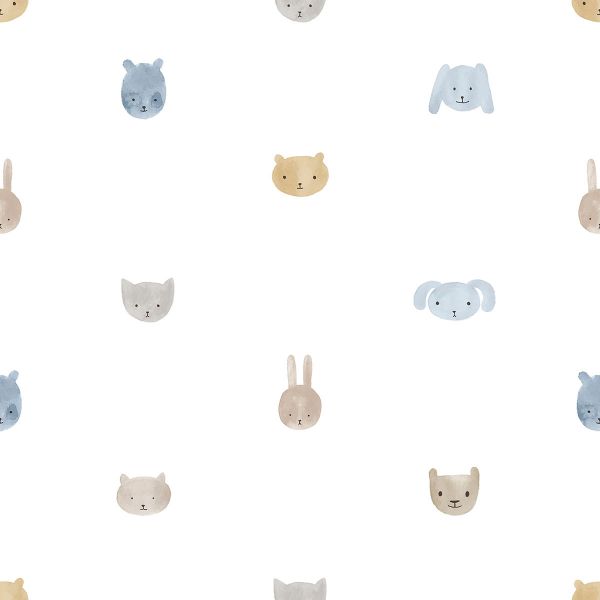 Happy Heads Wallpaper by Galerie (Little Explorers 2 Collection)
