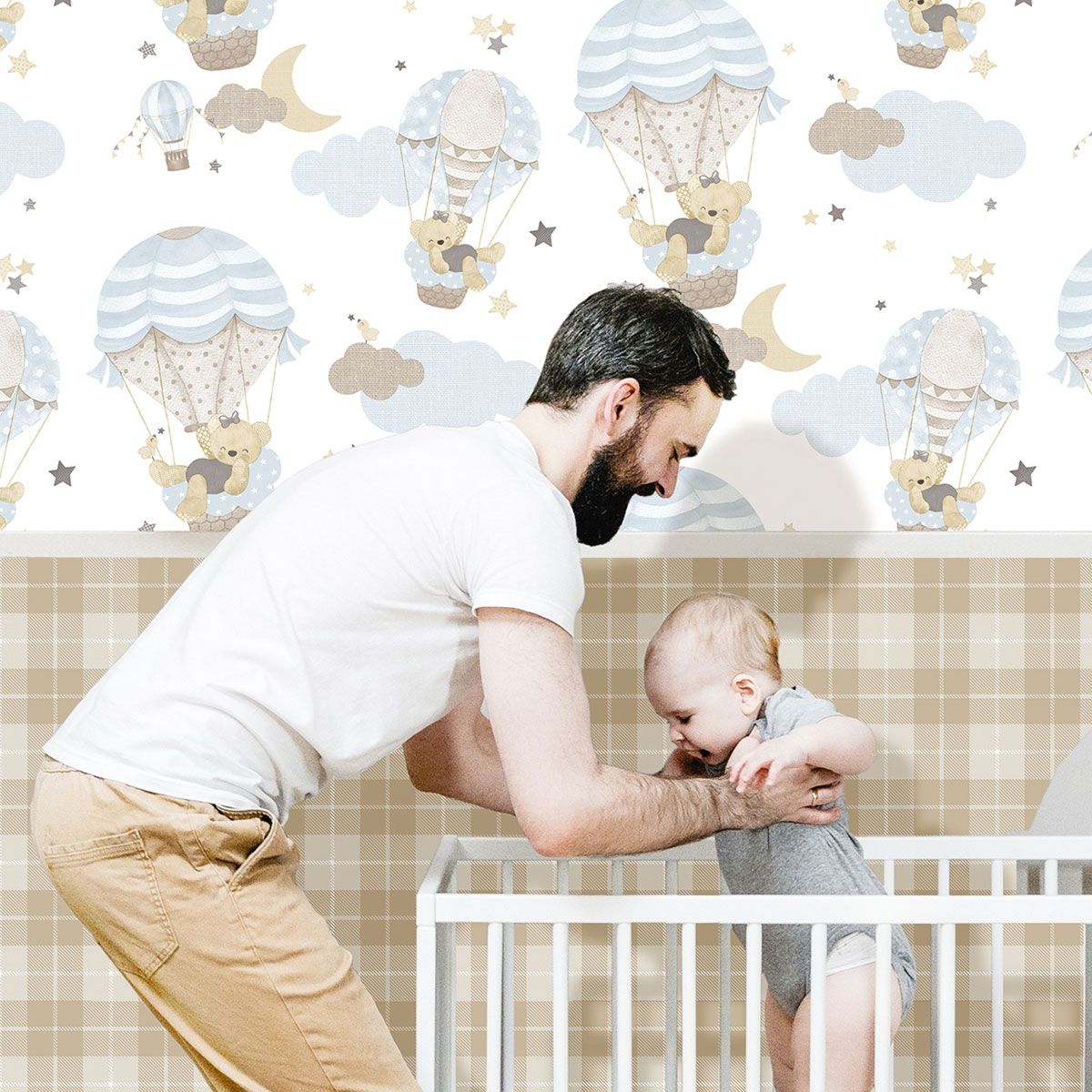 Hot Air Balloons Wallpaper by Galerie (Little Explorers 2 Collection)