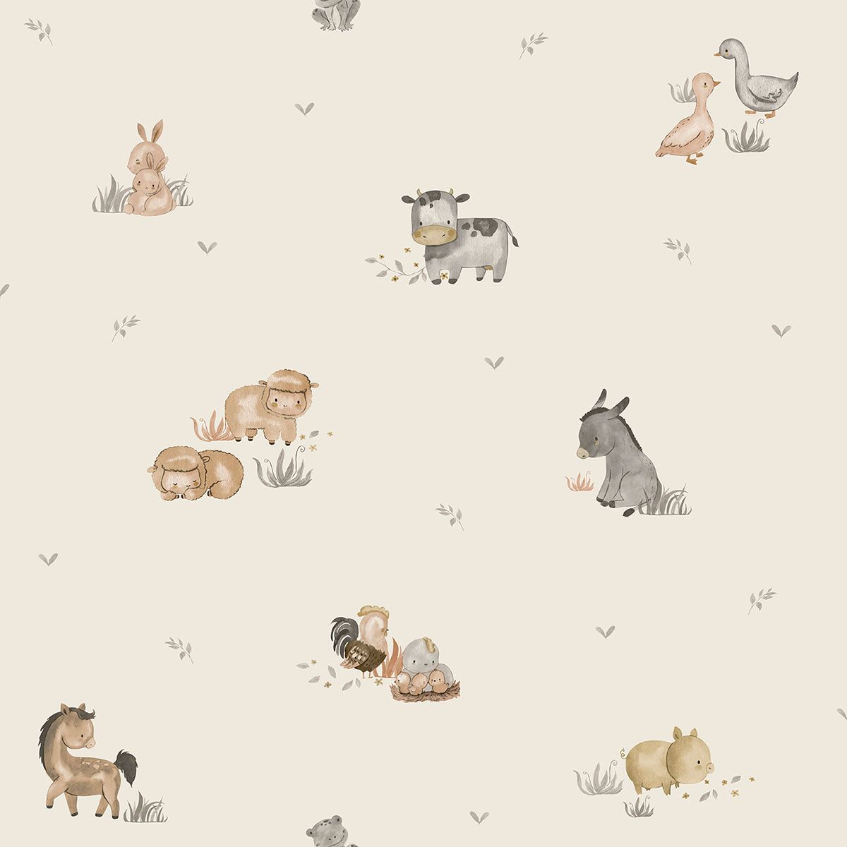 Farm Animals Wallpaper by Galerie (Little Explorers 2 Collection)