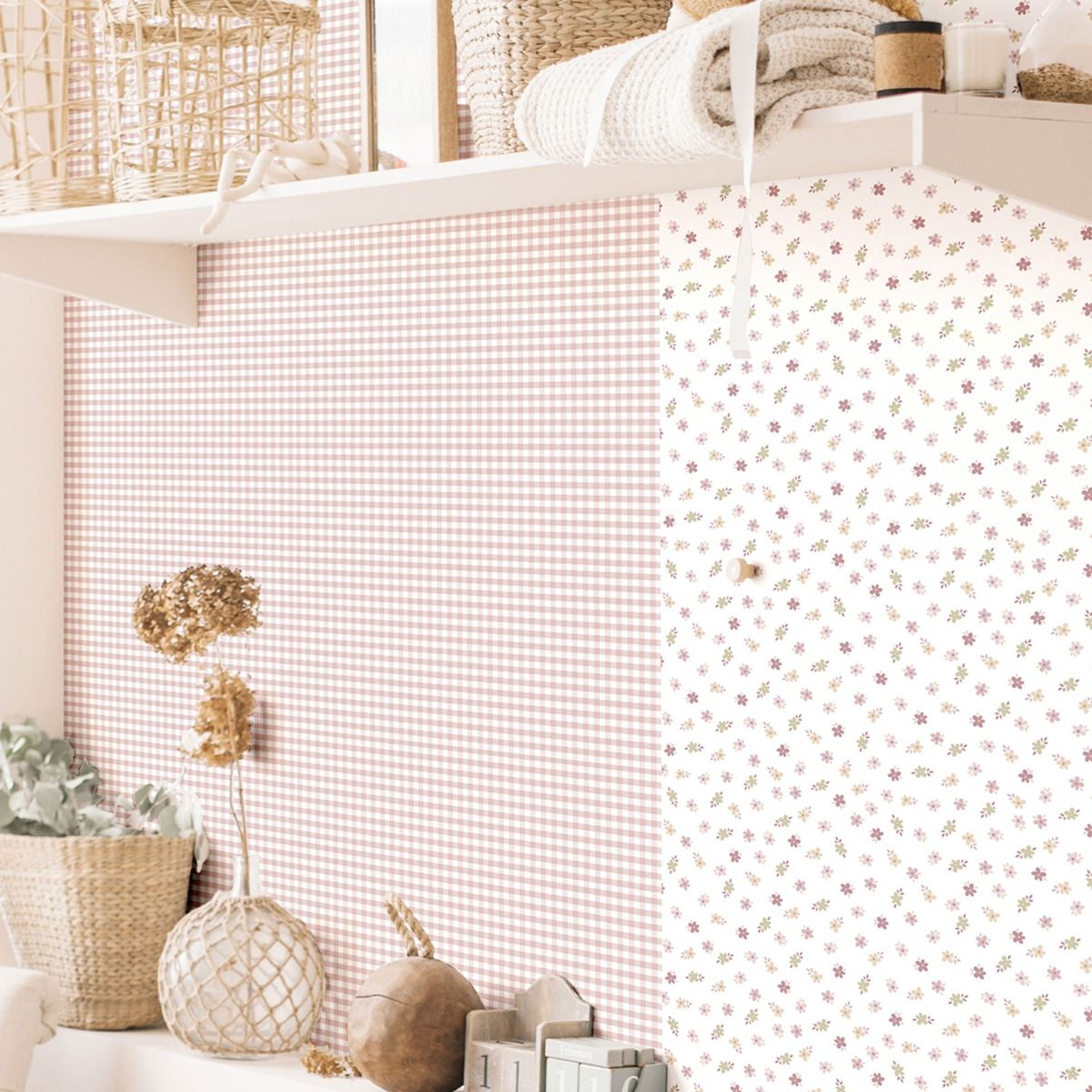 Two Tone Gingham Wallpaper by Galerie (Little Explorers 2 Collection)