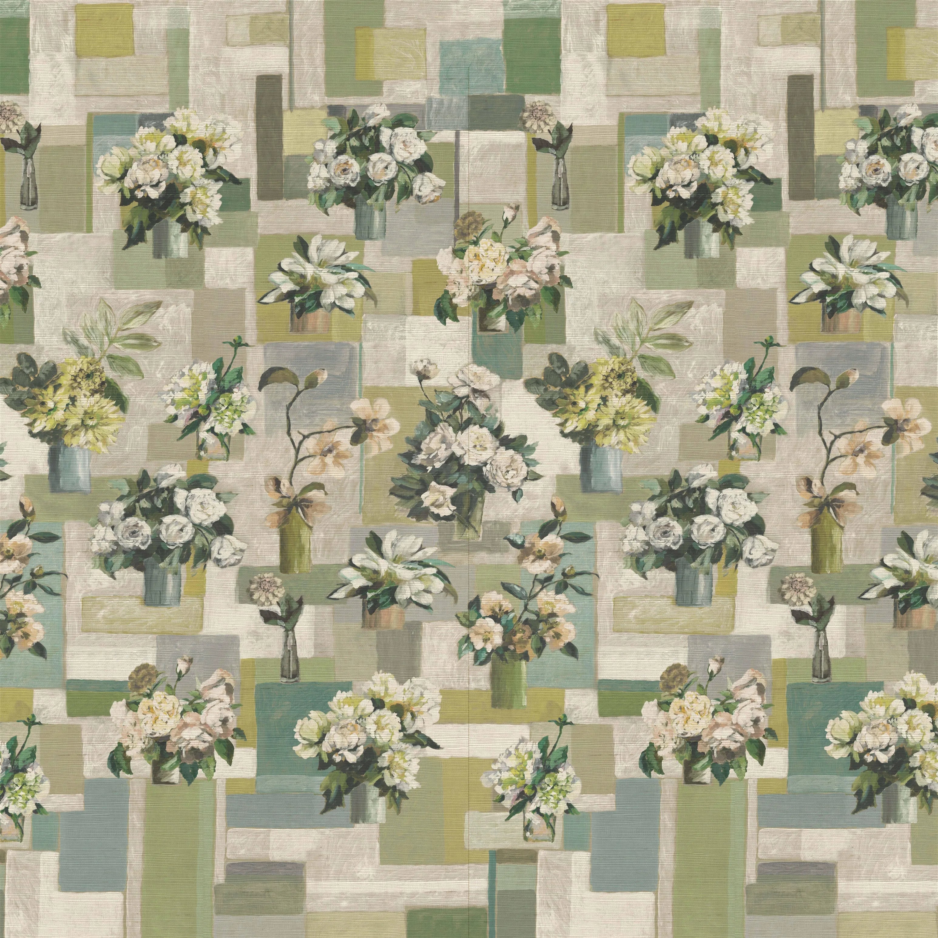 Celadon Vase Grasscloth Wallpaper Panel by Designers Guild