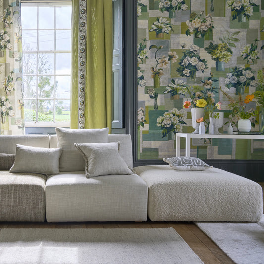 Celadon Vase Grasscloth Wallpaper Panel by Designers Guild